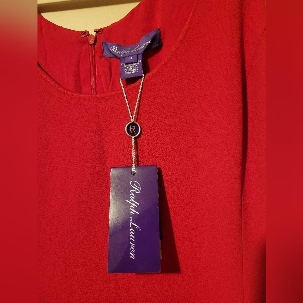 Ralph lauren purple label red gold side buttons Gown Dress size 12. - Picture 4 of 13